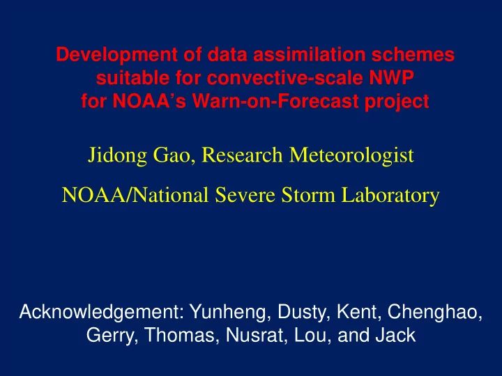 jidong gao research meteorologist noaa national severe