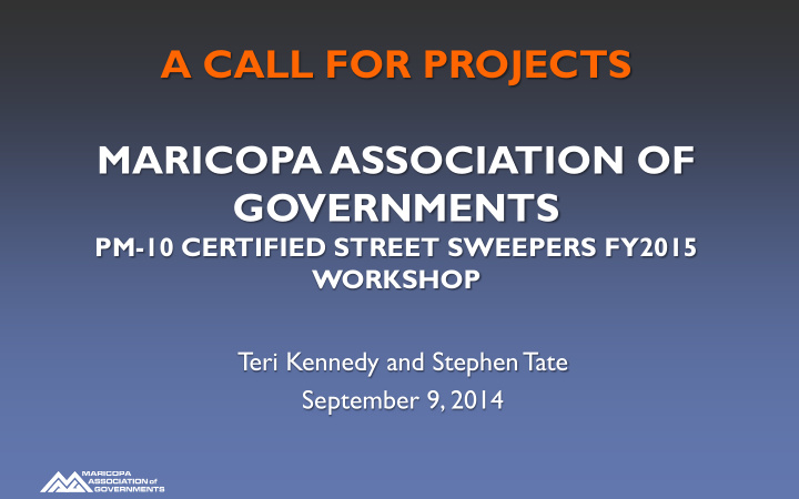 a call for projects maricopa association of governments