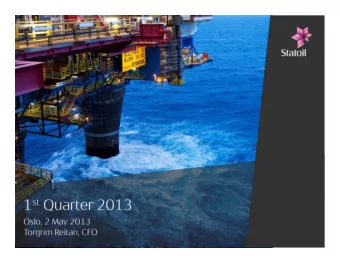 First quarter 2013   Production impacted by  divestments and disruptions   Financial result
