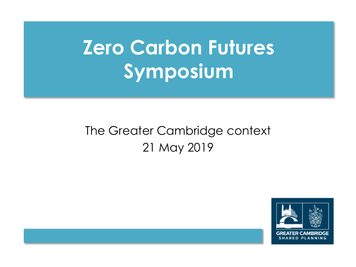 zero carbon futures symposium