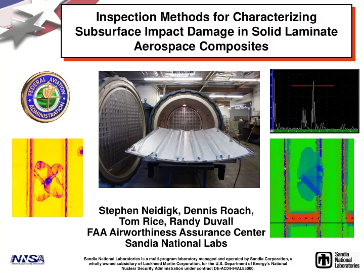 inspection methods for characterizing subsurface impact