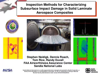 Inspection Methods for Characterizing  Subsurface Impact Damage in Solid Laminate  Aerospace