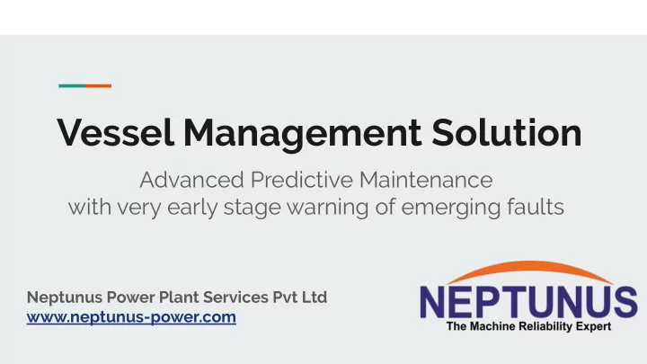 vessel management solution