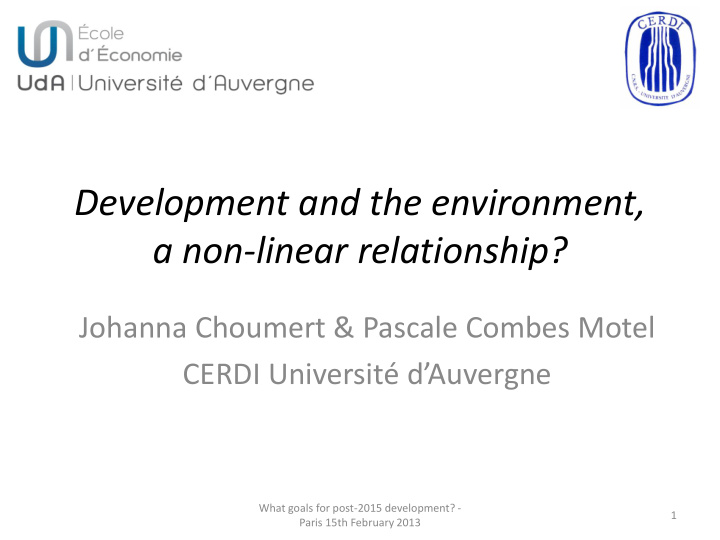 development and the environment a non linear relationship