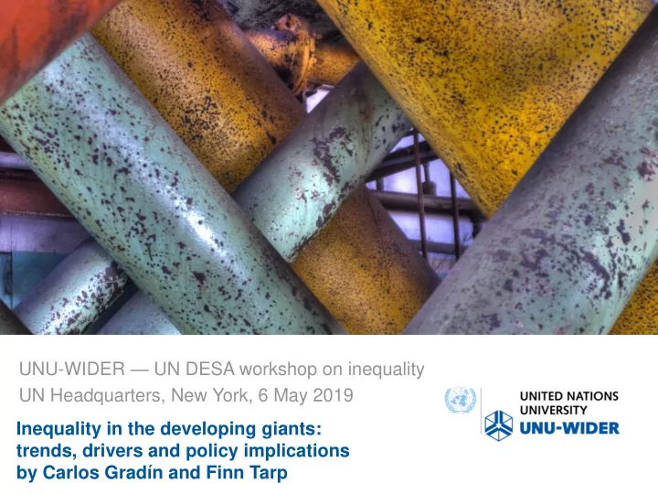 unu wider un desa workshop on inequality