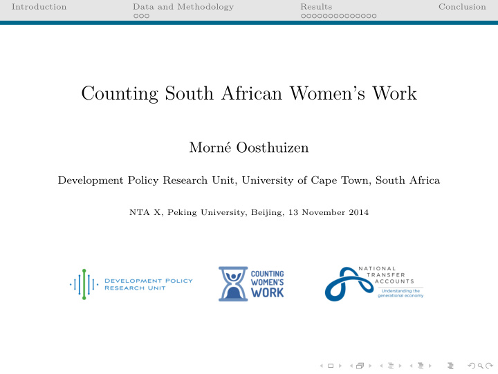 counting south african women s work