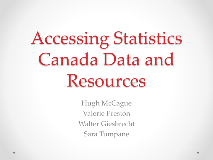 canada data and resources