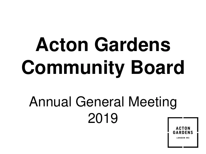 acton gardens community board