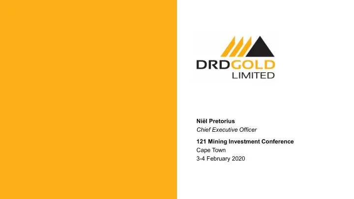 ni l pretorius chief executive officer 121 mining