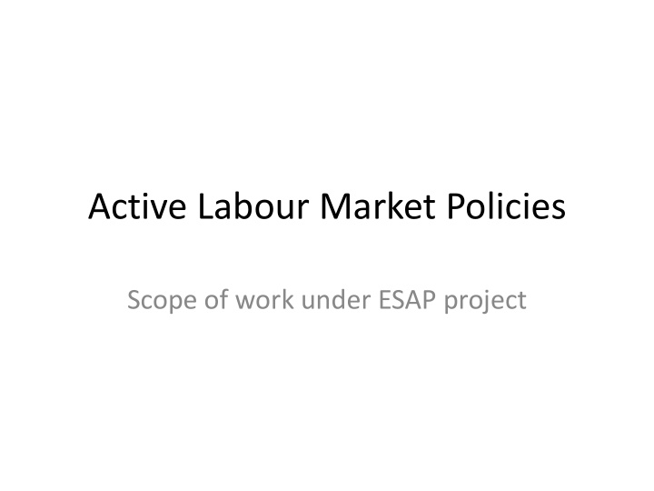 active labour market policies