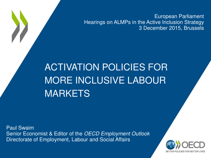 activation policies for more inclusive labour markets