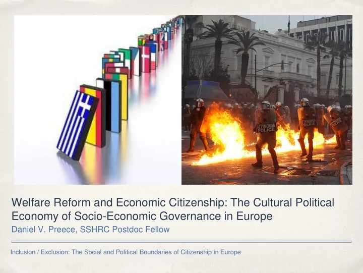 welfare reform and economic citizenship the cultural
