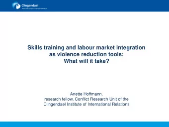 Anette Hoffmann,  research fellow, Conflict Research Unit of the  Clingendael Institute of