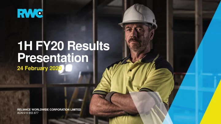 1h fy20 results presentation