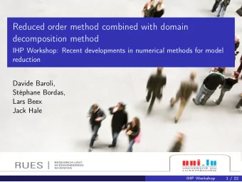Reduced order method combined with domain  decomposition method  IHP Workshop: Recent developments