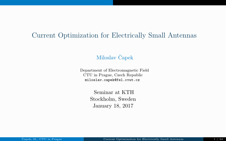 current optimization for electrically small antennas