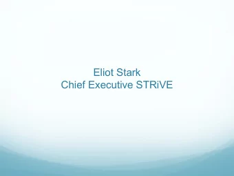 Eliot Stark  Chief Executive STRiVE  Partnerschaft Partnerschaft  Partnership