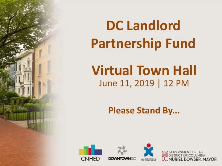 dc landlord partnership fund virtual town hall