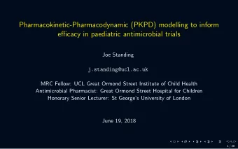 Pharmacokinetic-Pharmacodynamic (PKPD) modelling to inform  efficacy in paediatric antimicrobial