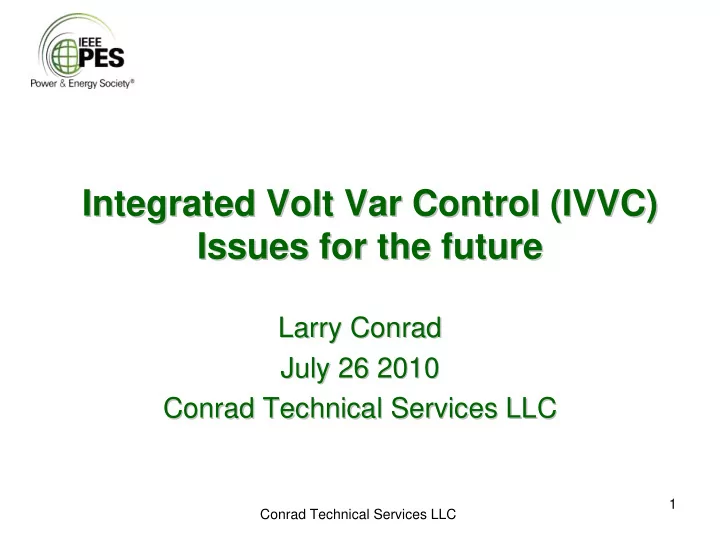 integrated volt var var control ivvc control ivvc