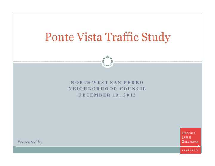 ponte vista traffic study