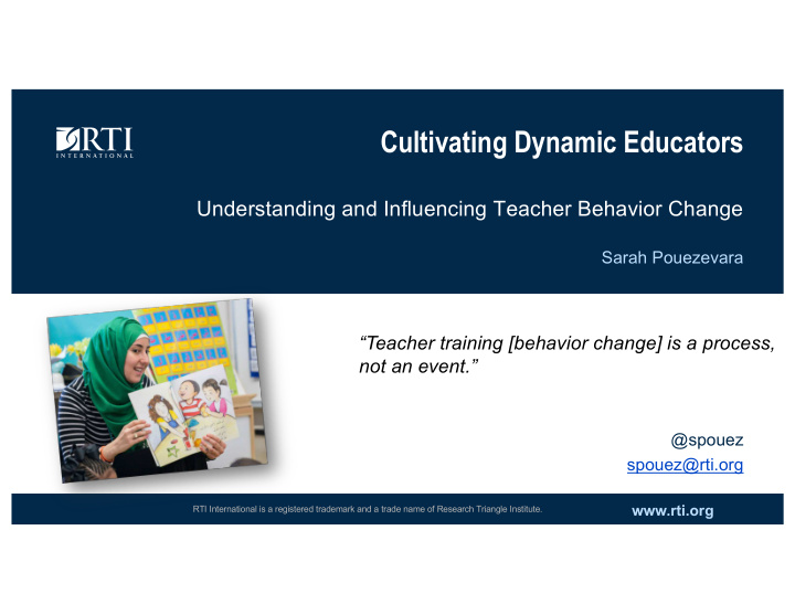 cultivating dynamic educators