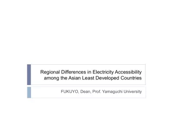 Regional Differences in Electricity Accessibility  among the Asian Least Developed Countries