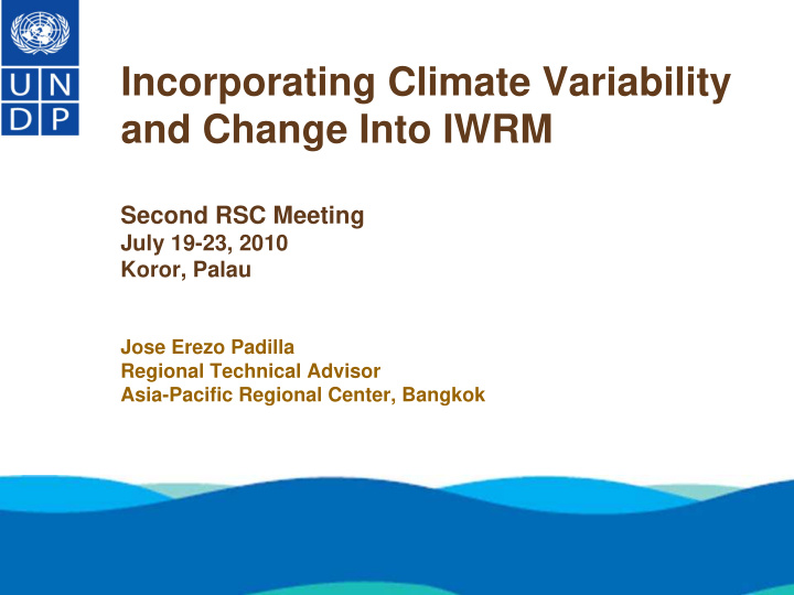 incorporating climate variability and change into iwrm