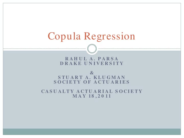 copula regression