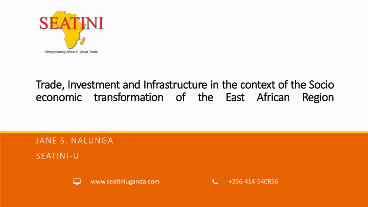 trade investment and infrastructure in in the context of