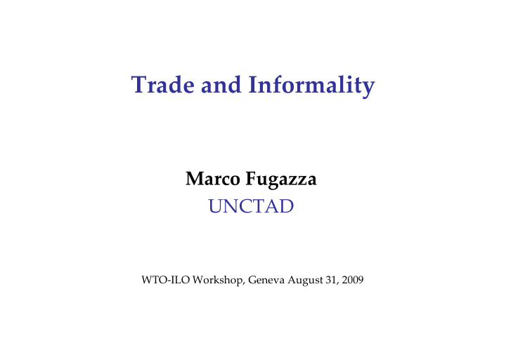 trade and informality