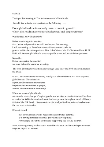 Does  global trade automatically cause economic  growth  which also results in economic development