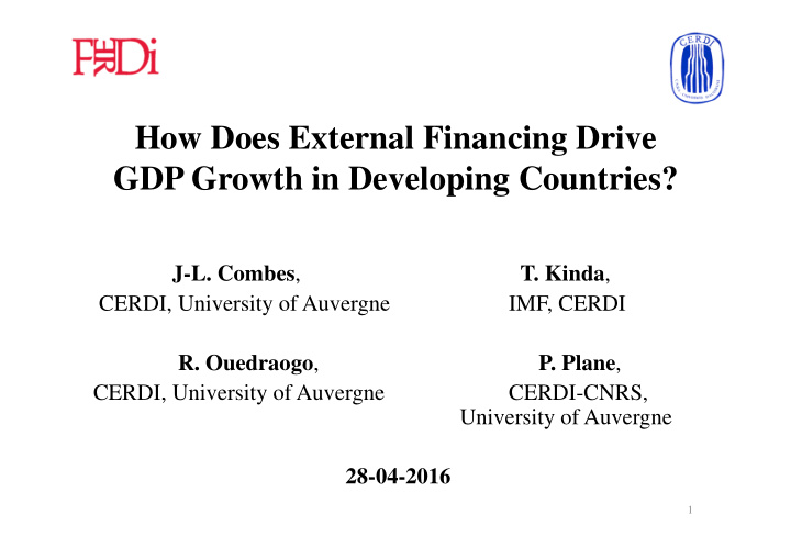 how does external financing drive gdp growth in