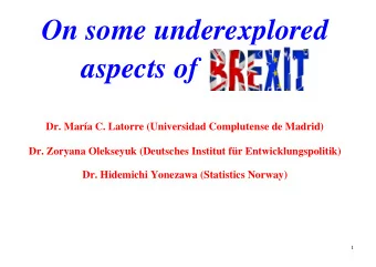 On some underexplored aspects of  Dr. Mara C. Latorre (Universidad Complutense de Madrid)  Dr.