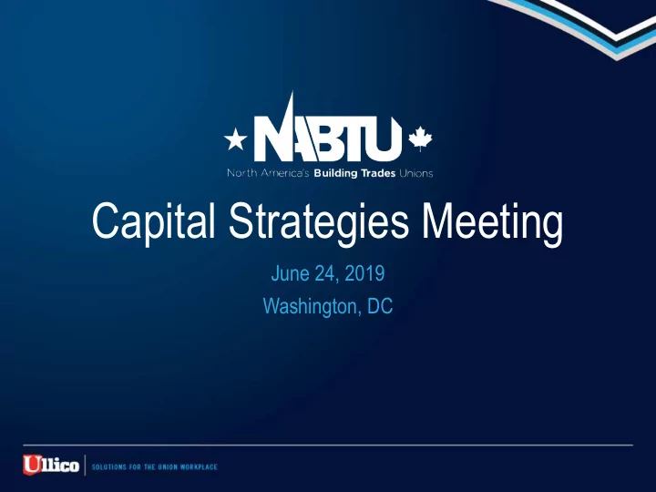 capital strategies meeting