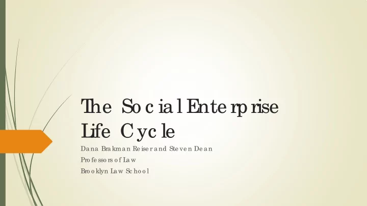 t he so c ia l e nte rprise l ife cyc le