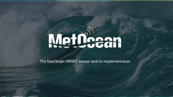 The MetOcean HRSST sensor and its implementation  2  Introduction   HRSST Requirements from