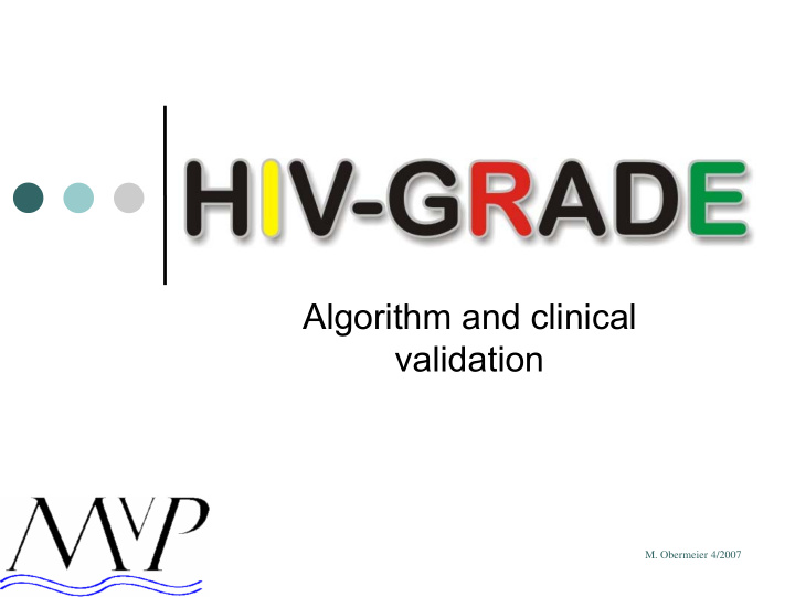 algorithm and clinical validation