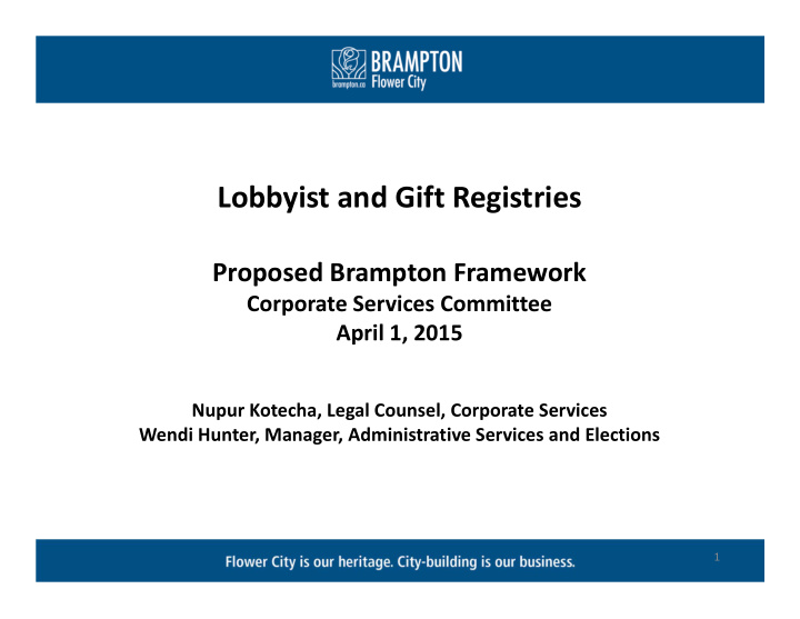 lobbyist and gift registries
