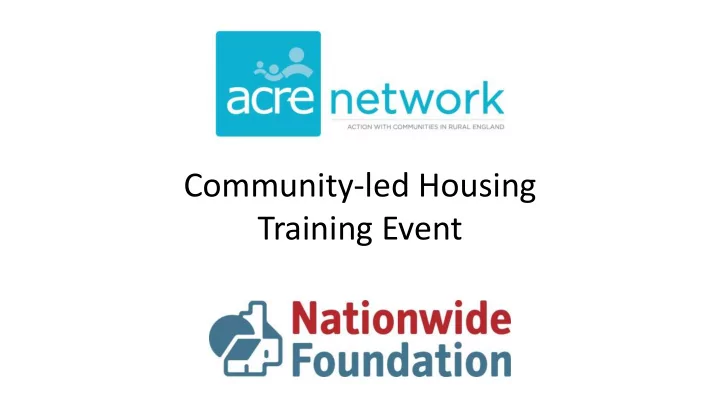 community led housing
