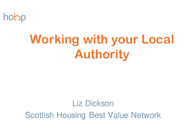 working with your local authority