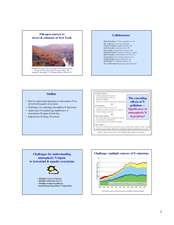 1  Challenge: multiple input pathways  Challenge: multiple atmospheric N species  Reduced