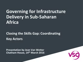 Main messages  Analysis first  Risk of the missing middle  Not only skills but also local