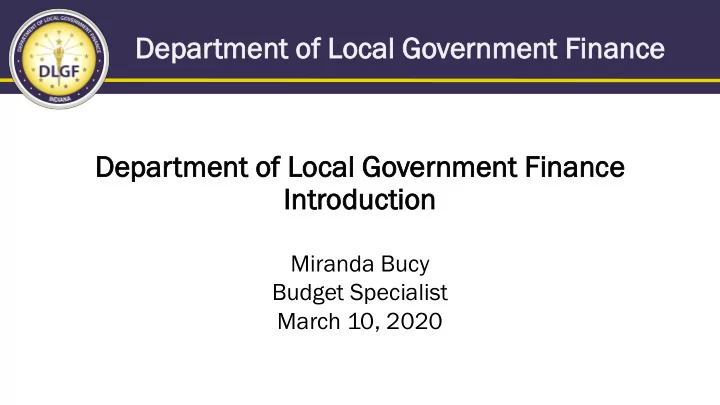 dep depar artmen ent of of lo loca cal go governmen ent