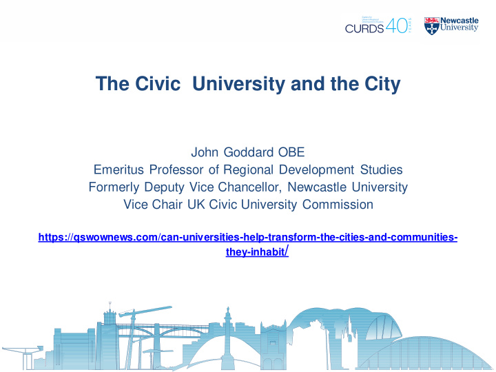 the civic university and the city