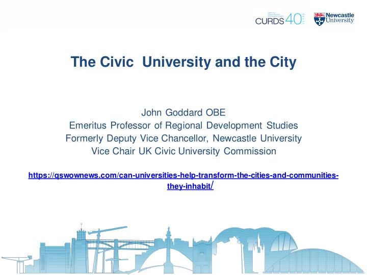 the civic university and the city