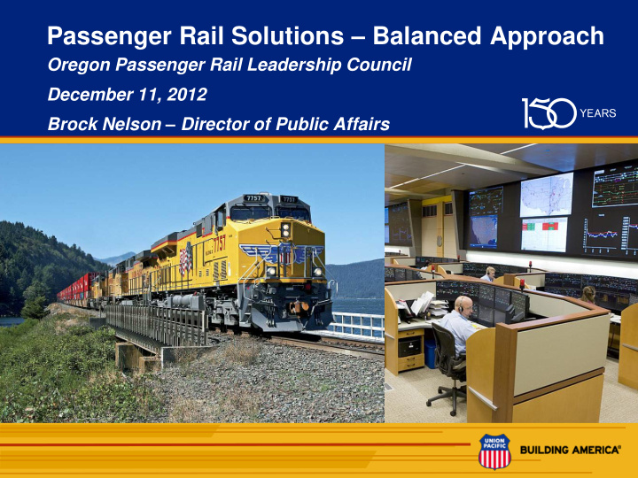 passenger rail solutions balanced approach
