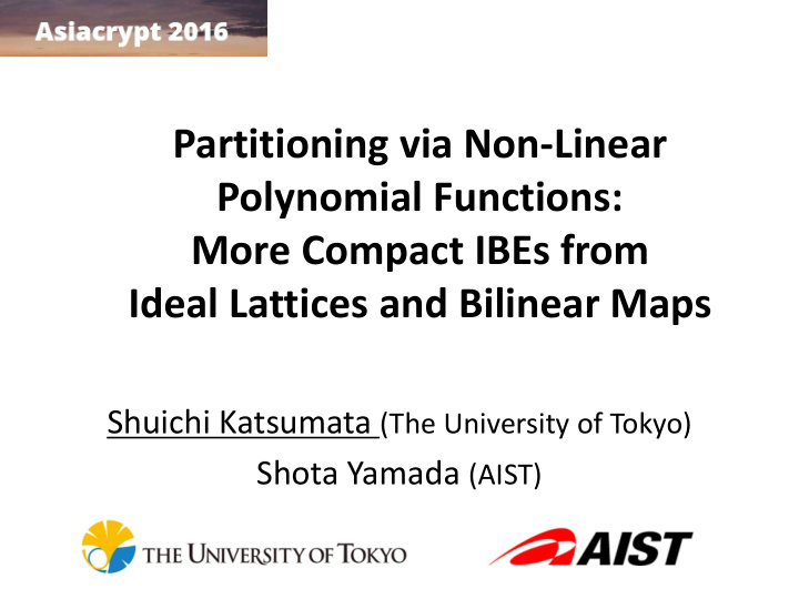 partitioning via non linear polynomial functions more