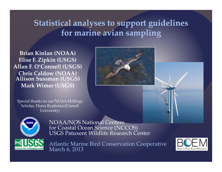 statistical analyses to support guidelines for marine