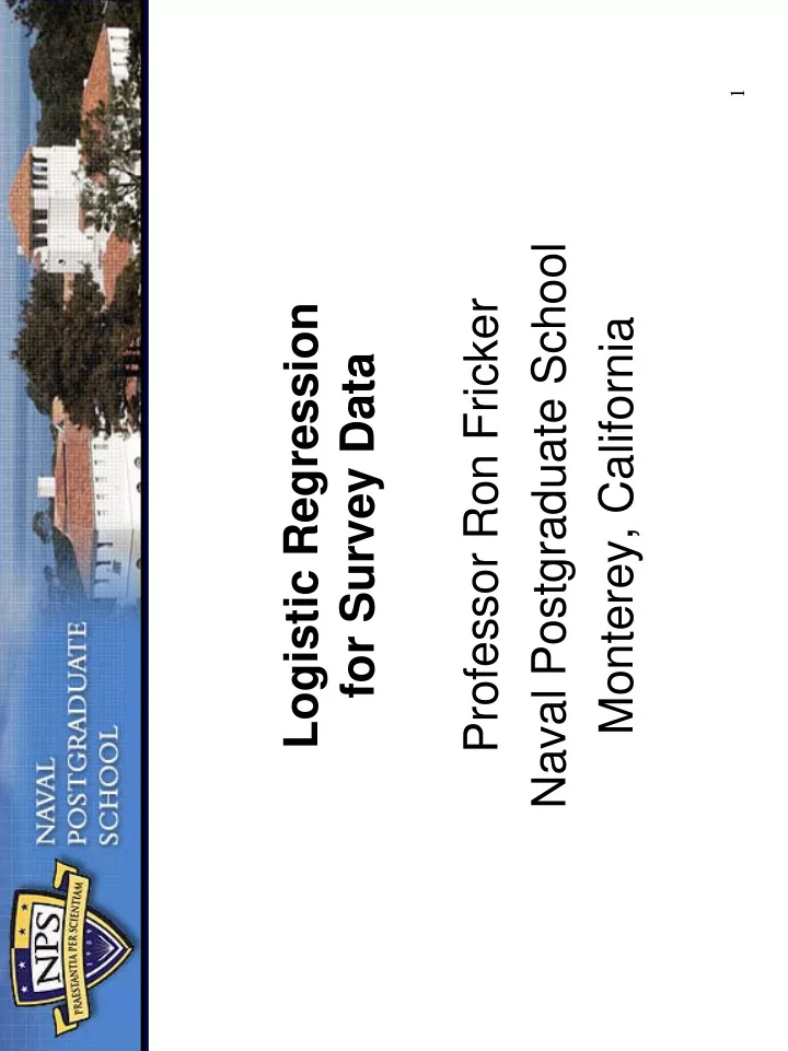naval postgraduate school logistic regression professor
